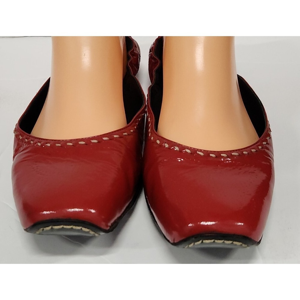 Bottega Veneta Red Patent Leather Flats‎ Sz 37.5 Italy